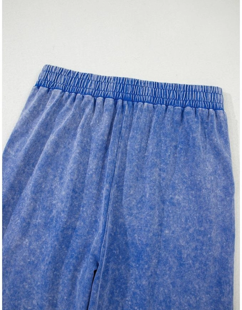 Lilac Floral Patch Exposed Seam Raw Edge Pants Set