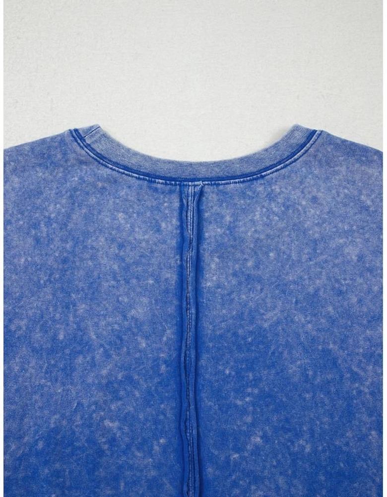 Lilac Floral Patch Exposed Seam Raw Edge Pants Set