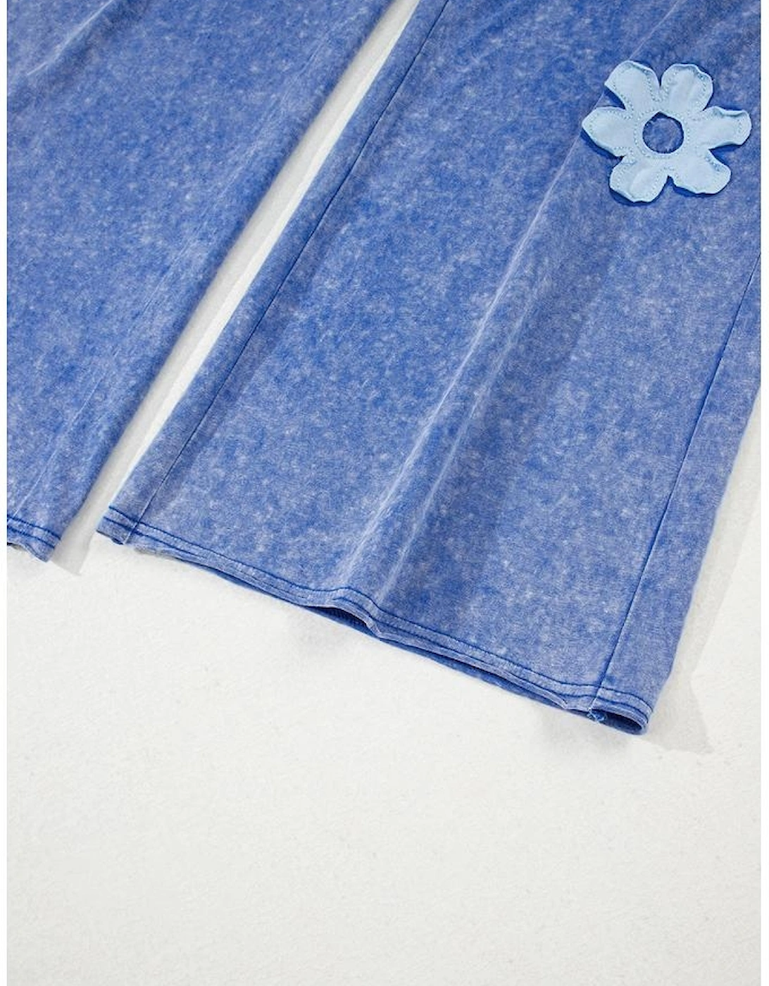 Lilac Floral Patch Exposed Seam Raw Edge Pants Set