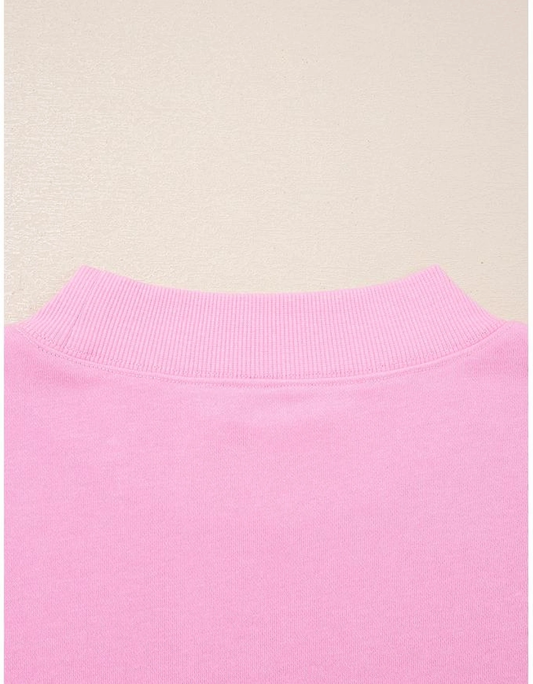 Pink Tiered Ruffle Ribbed Crew Neck Pullover Plus Size Top