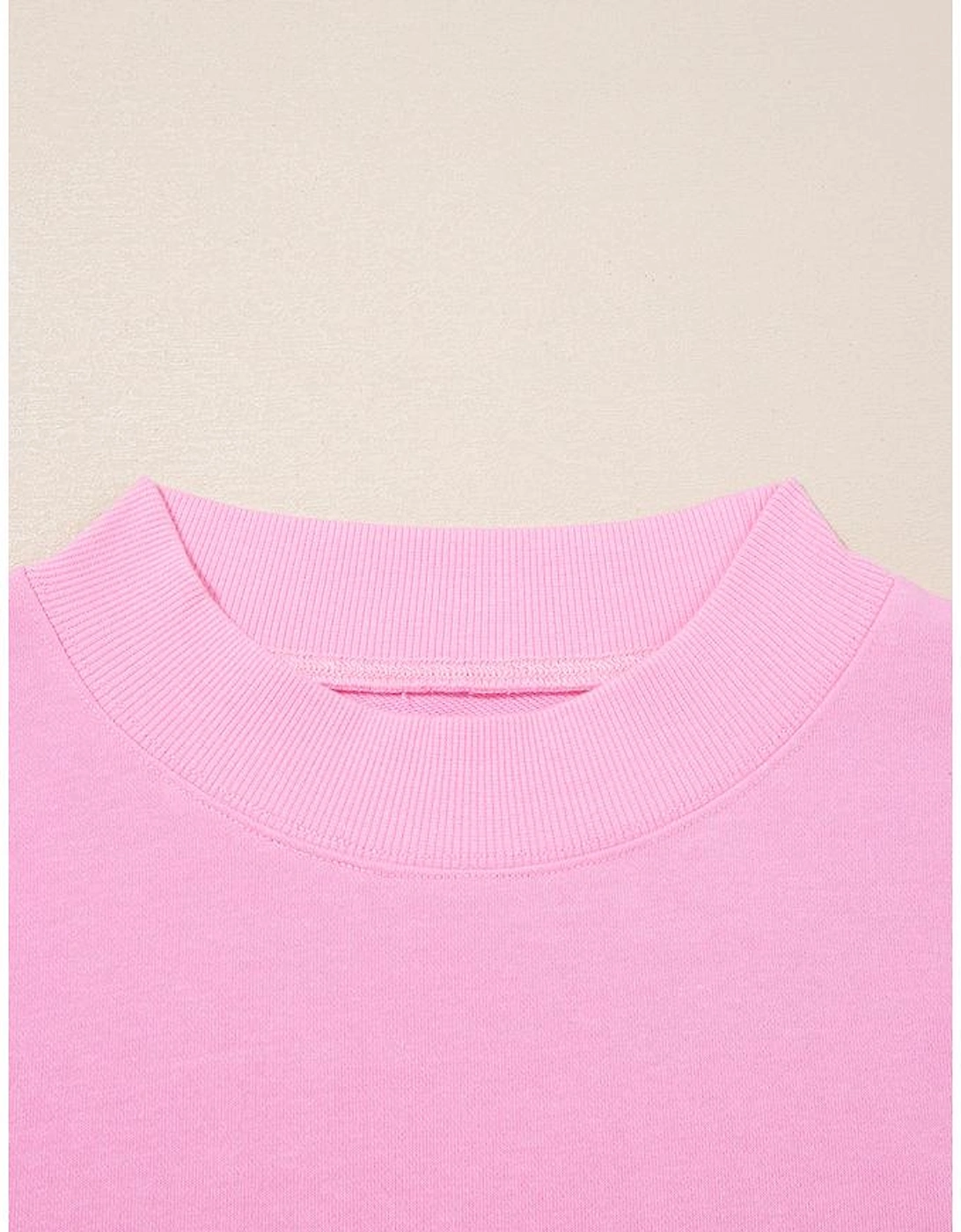 Pink Tiered Ruffle Ribbed Crew Neck Pullover Plus Size Top