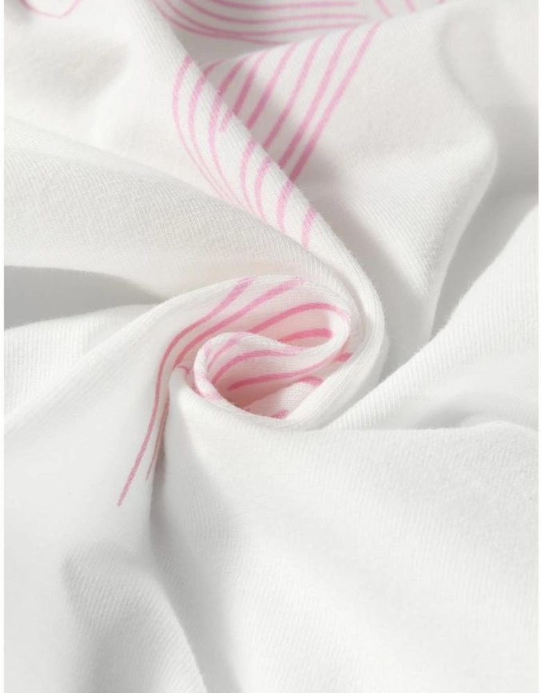 Pink Bow Knot Print Loose Fit Two Piece Casual Lounge Set