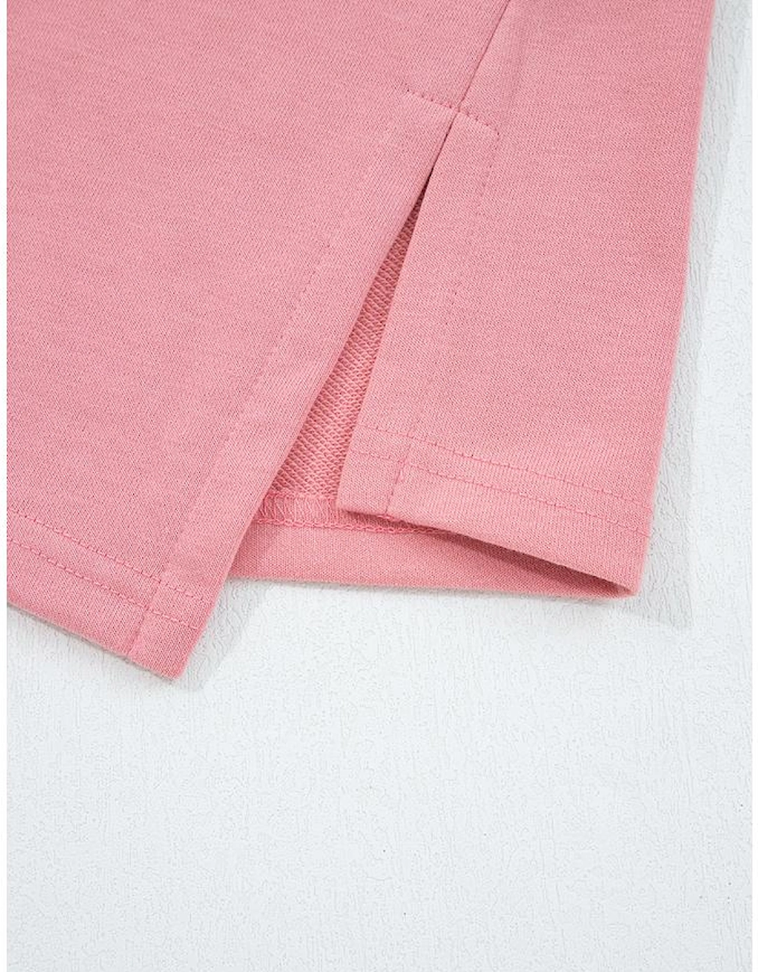 Peach Blossom Floral Applique Baggy Pullover Sweatshirt