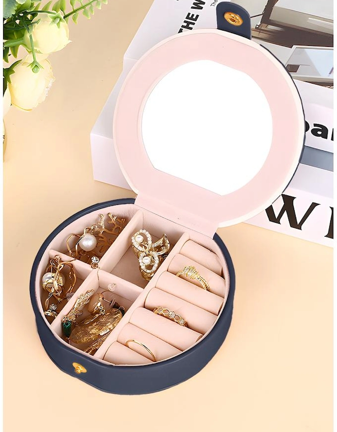 Sail Blue Jewelry Organizer Cases with Mirror