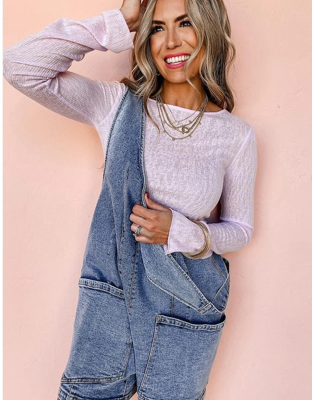 Dusk Blue Sleeveless U Neck Patched Pocket Denim Romper