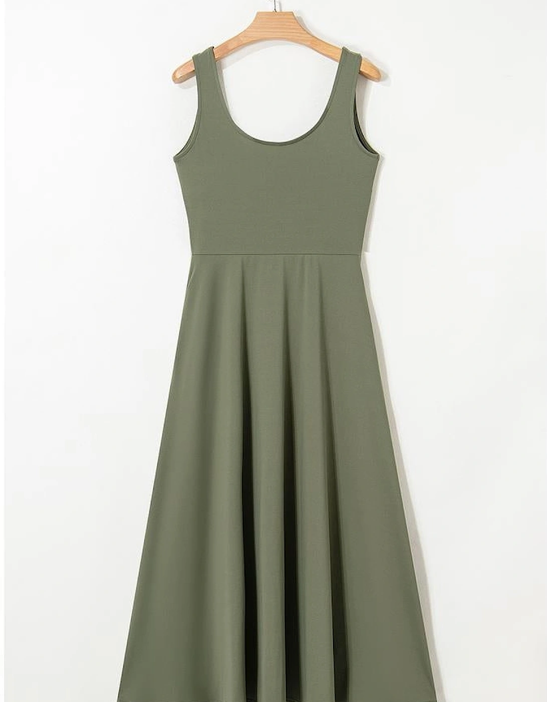 Four Leaf Clover Sleeveless Scoop Neck Flared Split Midi Dress