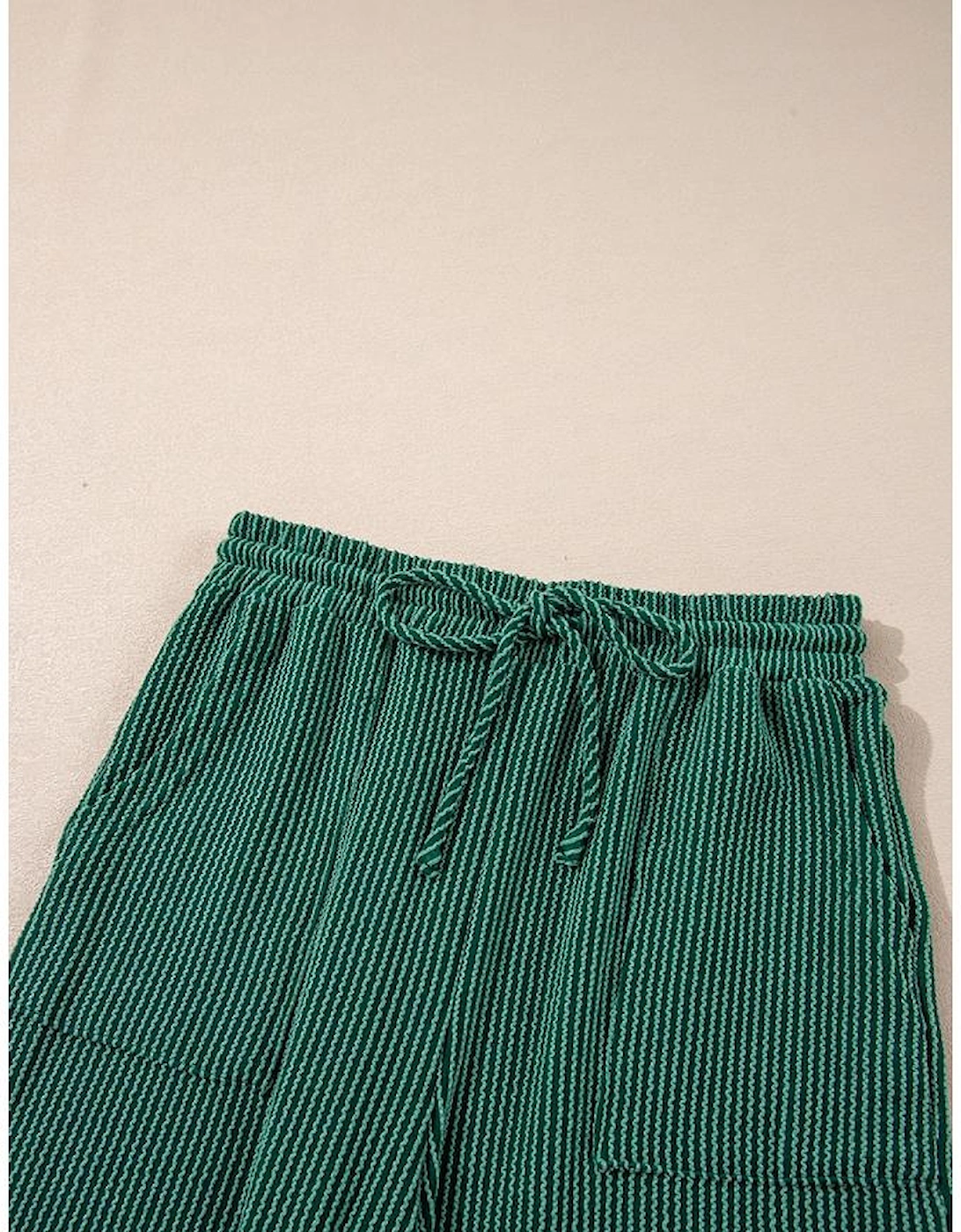 Evergreen JOLLY Corded Long Sleeve Top and Pockets Pants Set