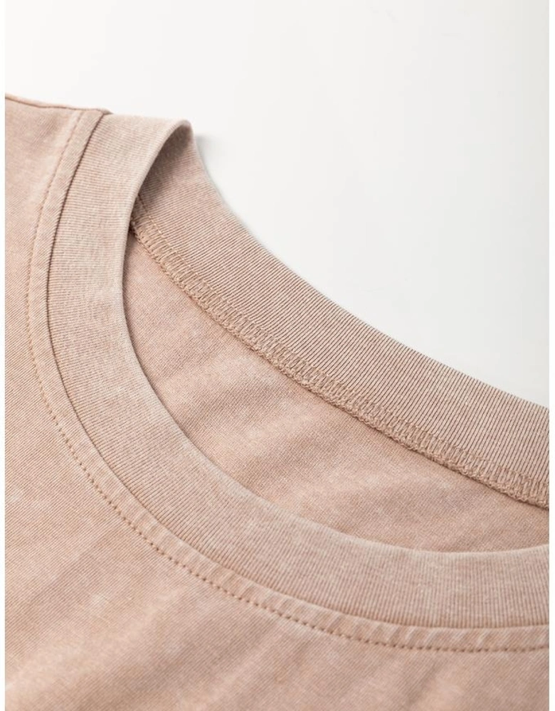 Smoke Gray 2 Pieces Mineral Wash Cotton Tank Top Lined Split Skirt Set