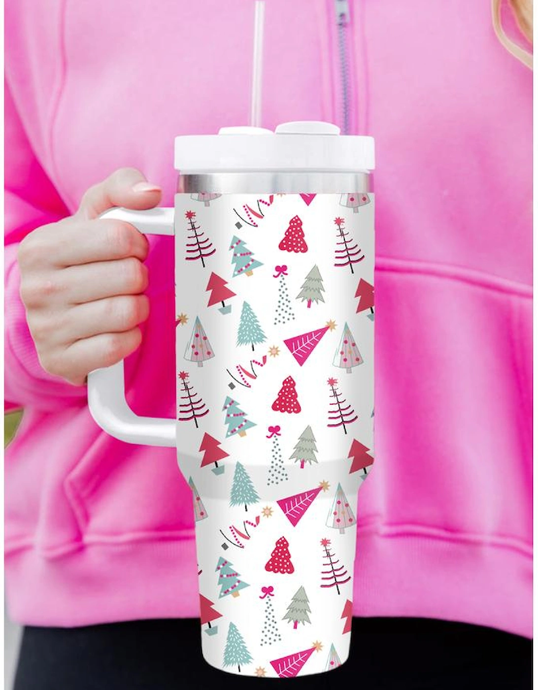 Azura Exchange White Cartoon Christmas Tree Printed Thermos Cup, 9 of 8