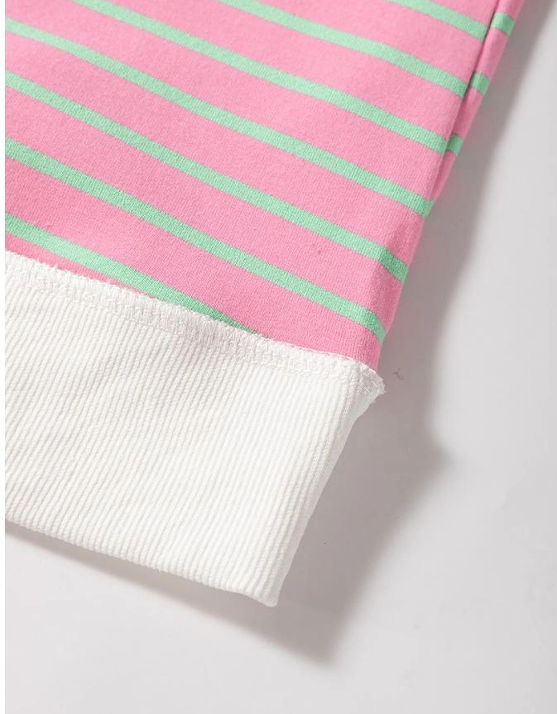 Sachet Pink Striped Crew Neck Cap Sleeve T Shirt