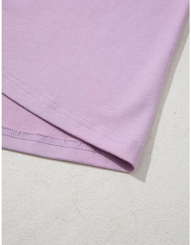 Phalaenopsis Flower Patch Colorblock Plus Size Pullover Top