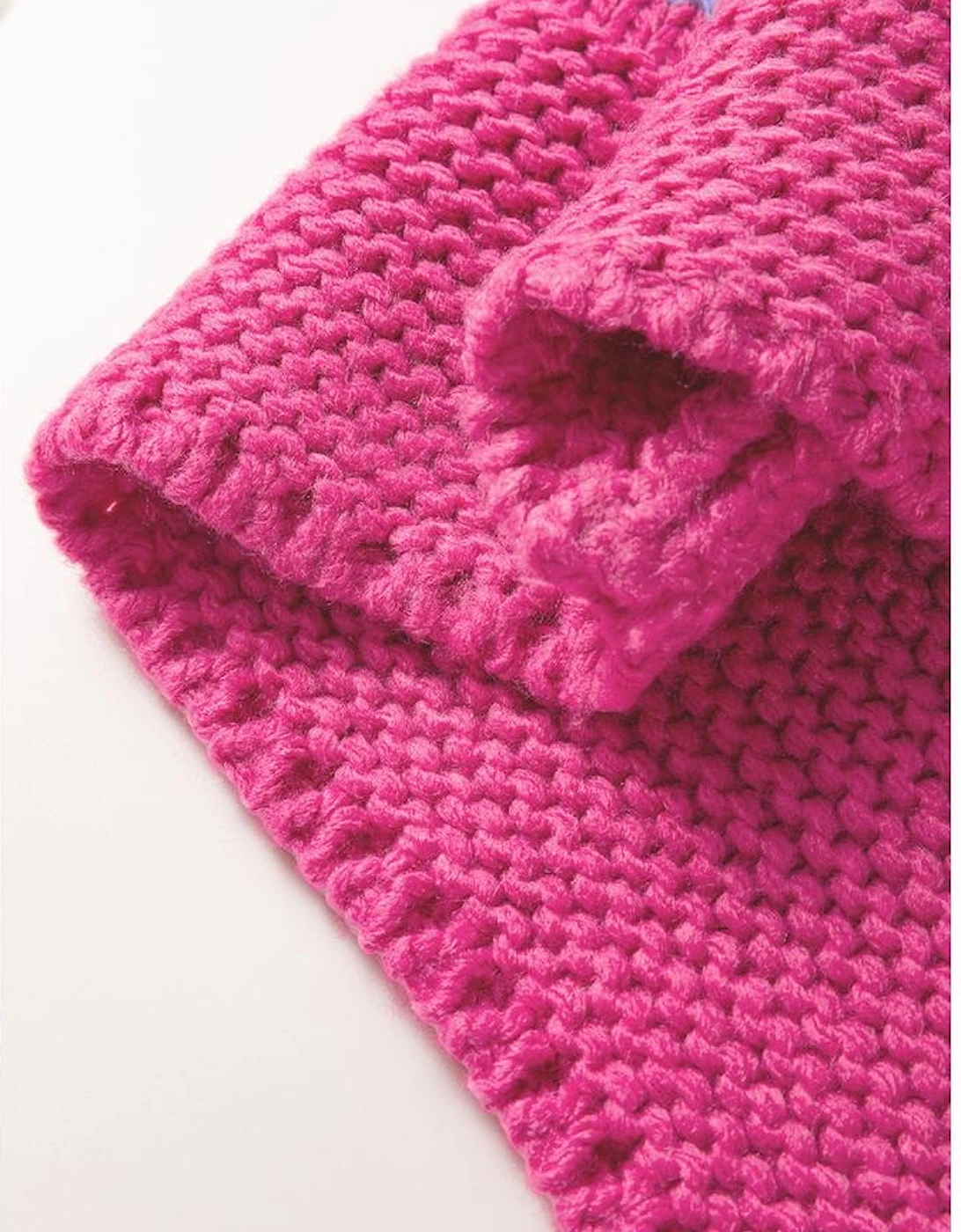 Rose Stripe Colorful Puff Sleeve Drop Shoulder Loose Cardigan