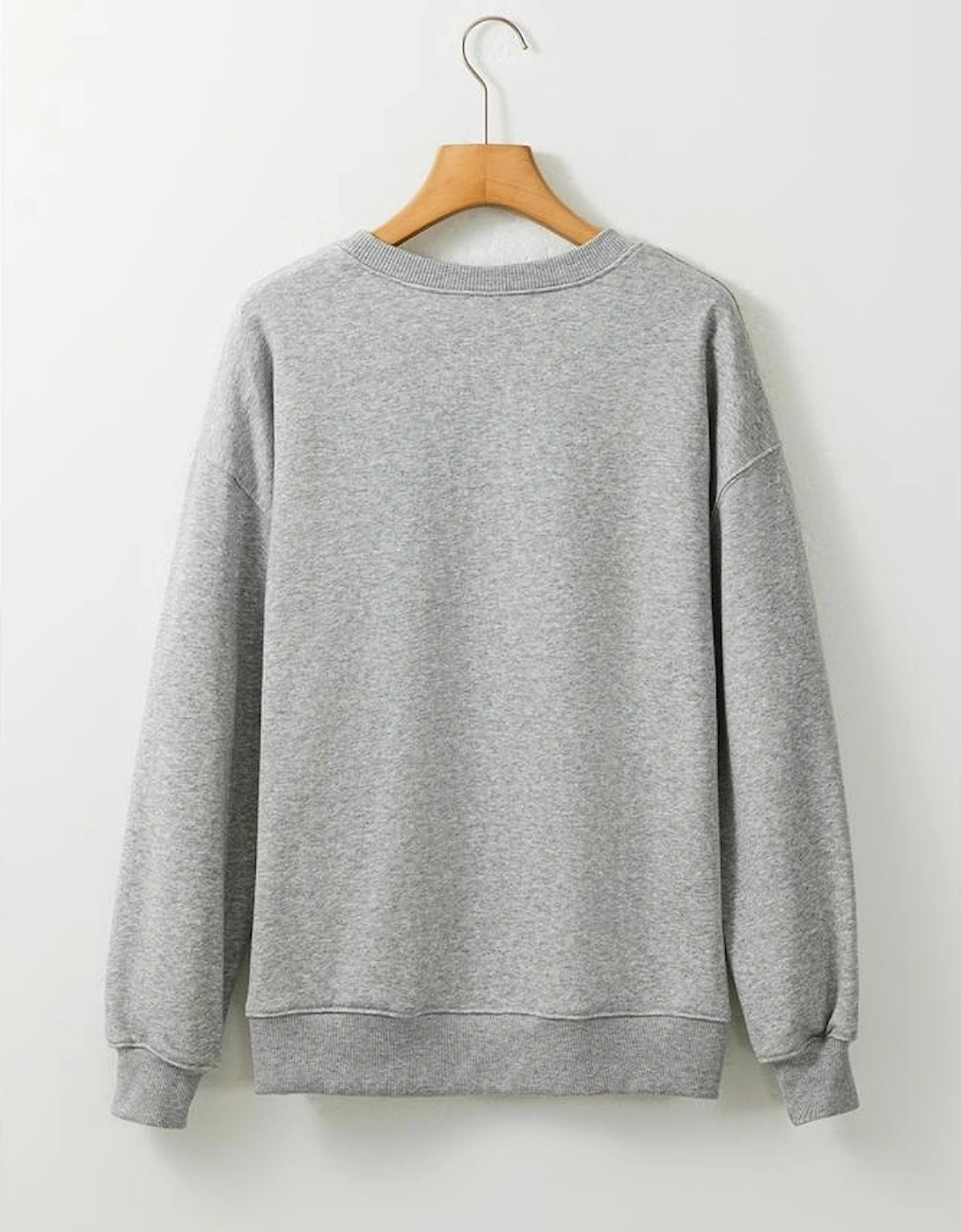 Gray Sequin Baseball Game Day Graphic Casual Sweatshirt