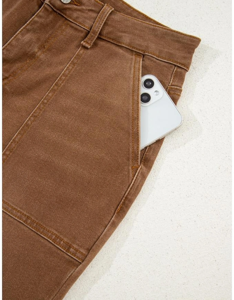 Breen Cropped High Rise Wide Leg Jeans