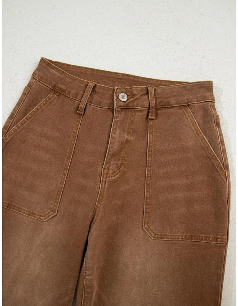 Breen Cropped High Rise Wide Leg Jeans