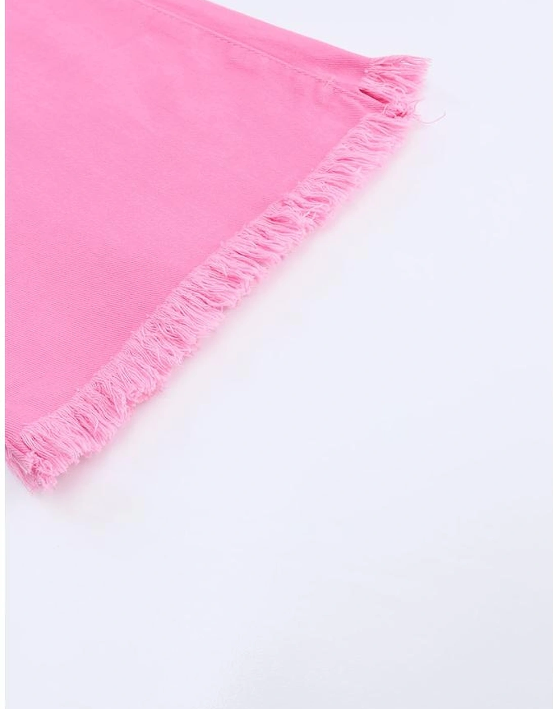 Pink Vintage High Waist Flare Leg Ripped Raw Hem Jeans