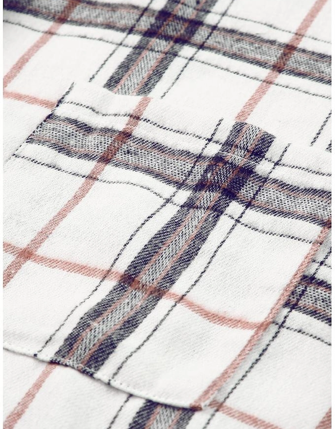 White Oversized Plaid Pattern Shacket with Slits, 17 of 16