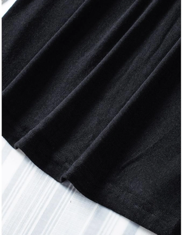 Black Sequin Shoulder Long Sleeve Top