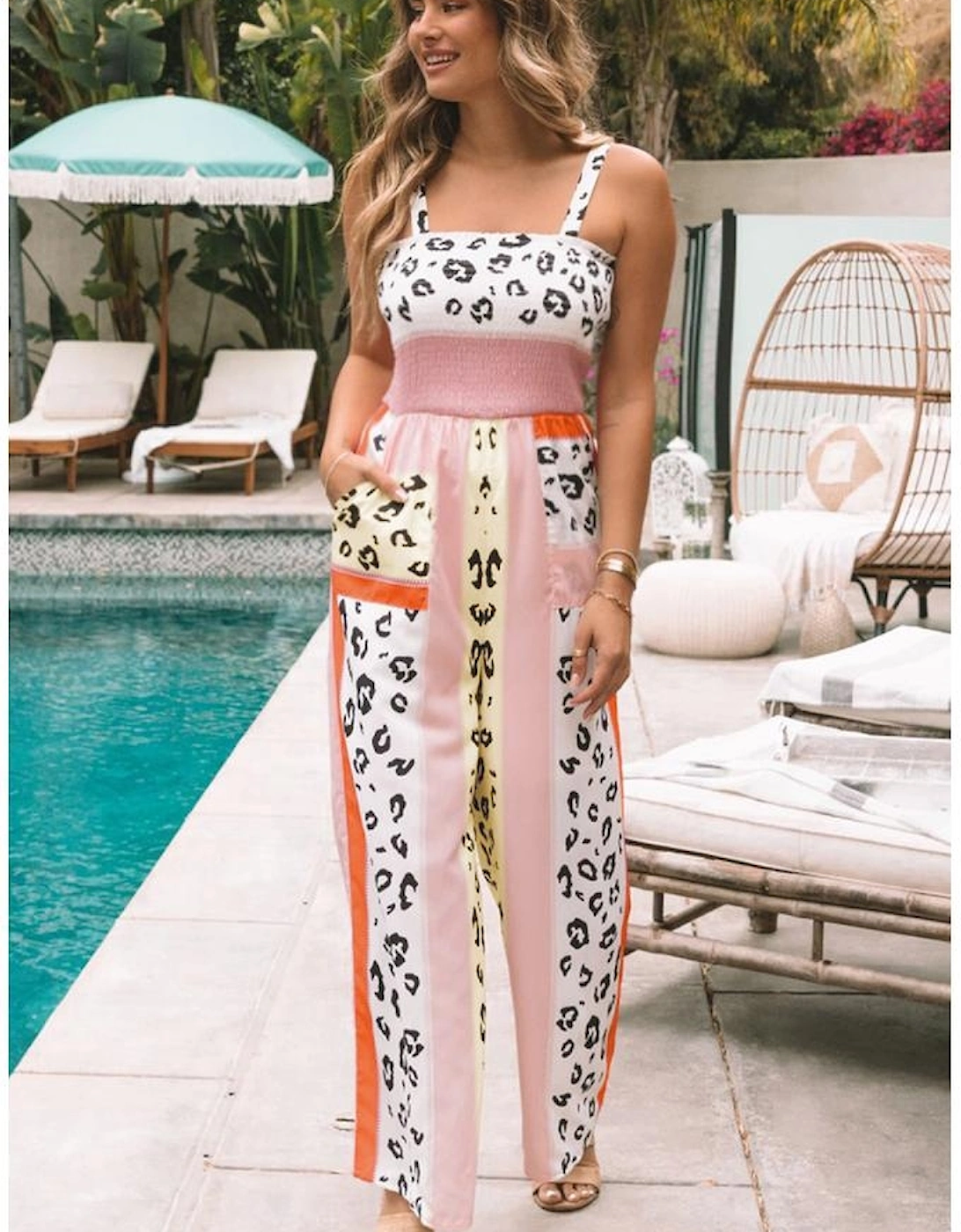 Azura Exchange Leopard Print Mix Pocketed Jumpsuit, 15 of 14