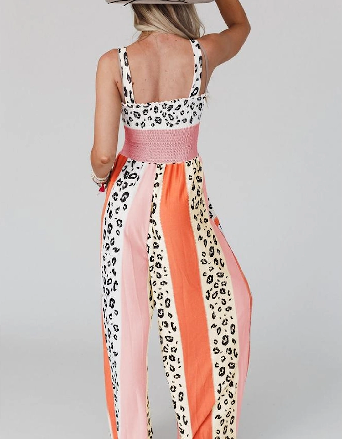 Azura Exchange Leopard Print Mix Pocketed Jumpsuit