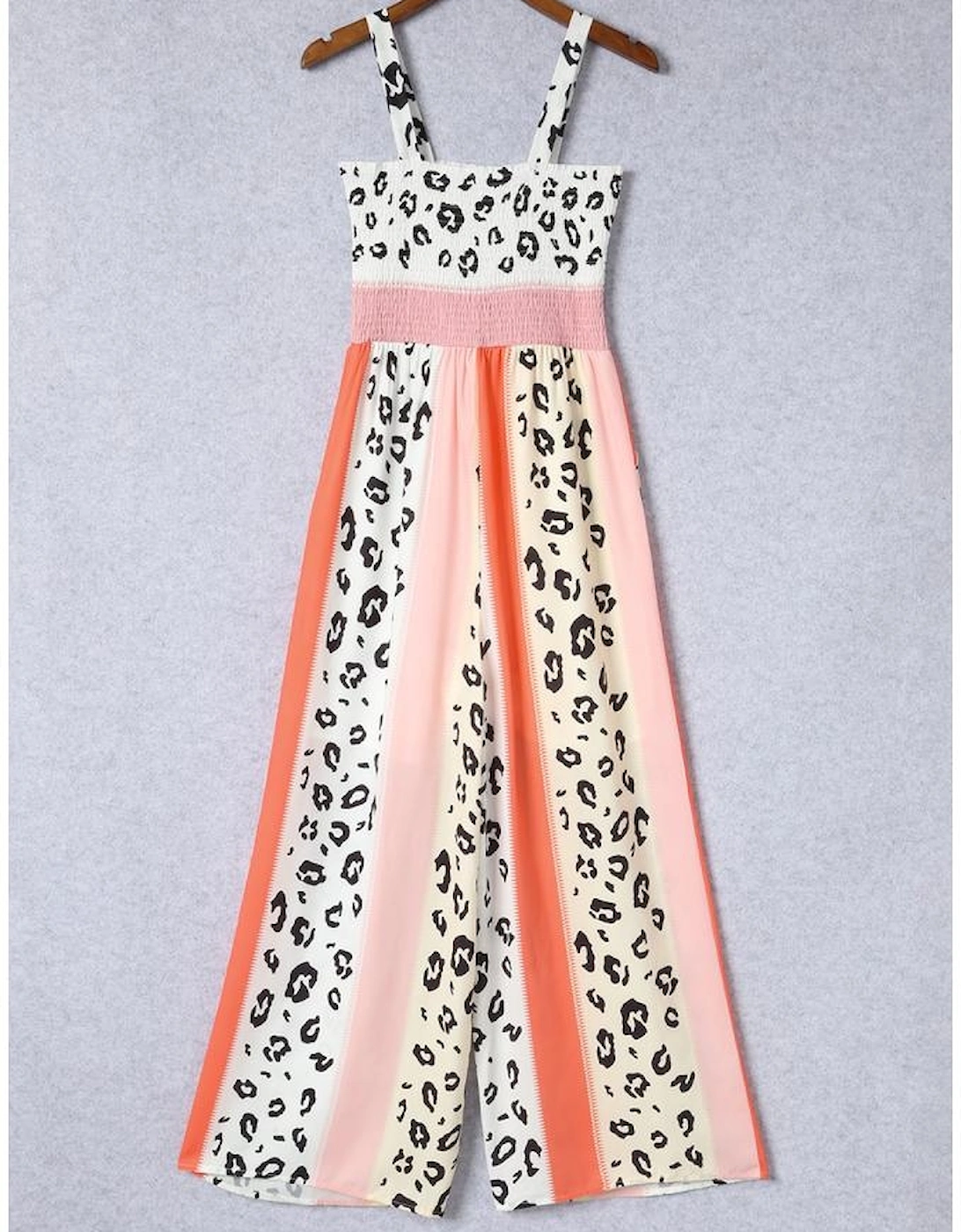 Azura Exchange Leopard Print Mix Pocketed Jumpsuit