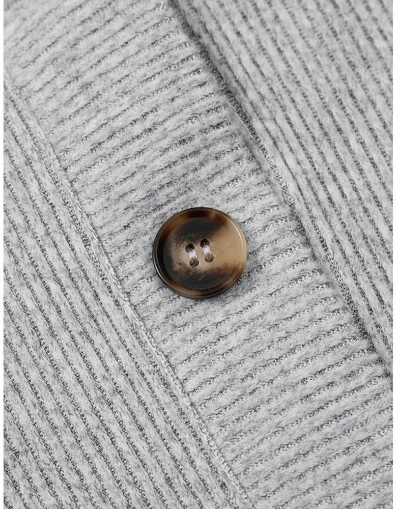 Light Grey 3 Pieces Rib Crop Camisole Matching Shorts Lounge Set with Cardigan