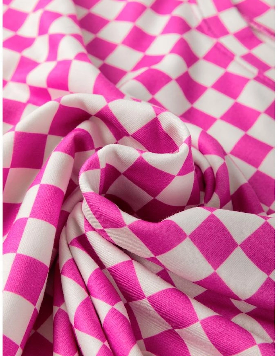 Rose Checkered Top and Short Casual 2pcs Set