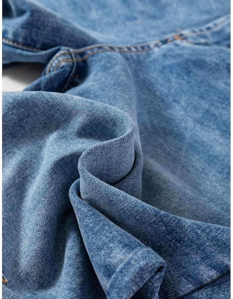 Dusk Blue High Waist Straight Leg Ankle Jeans