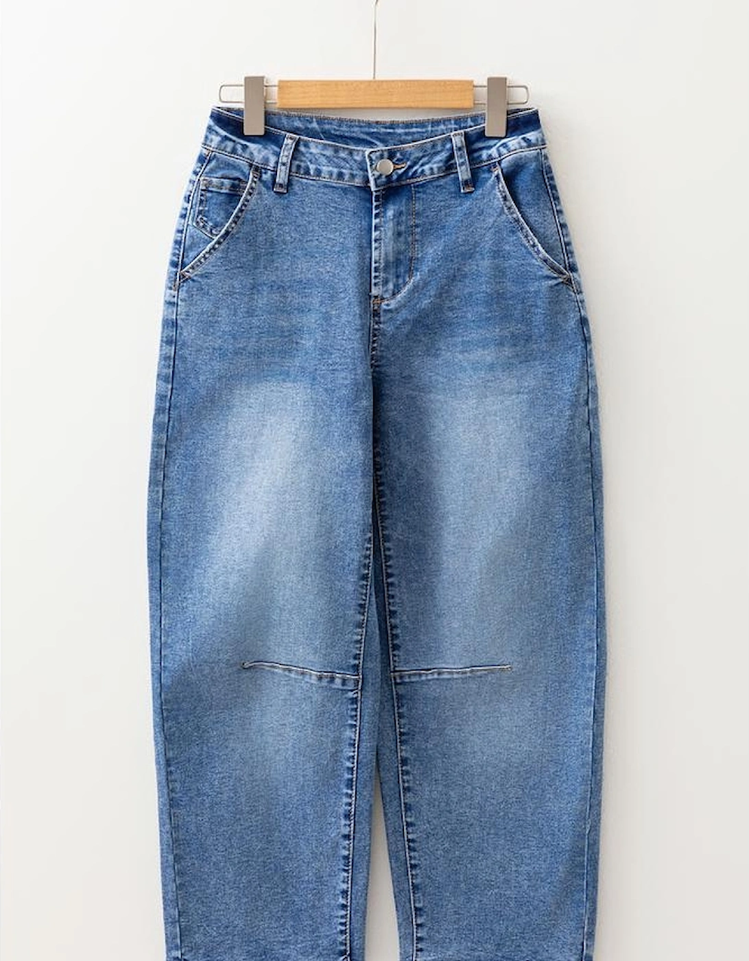 Dusk Blue High Waist Straight Leg Ankle Jeans