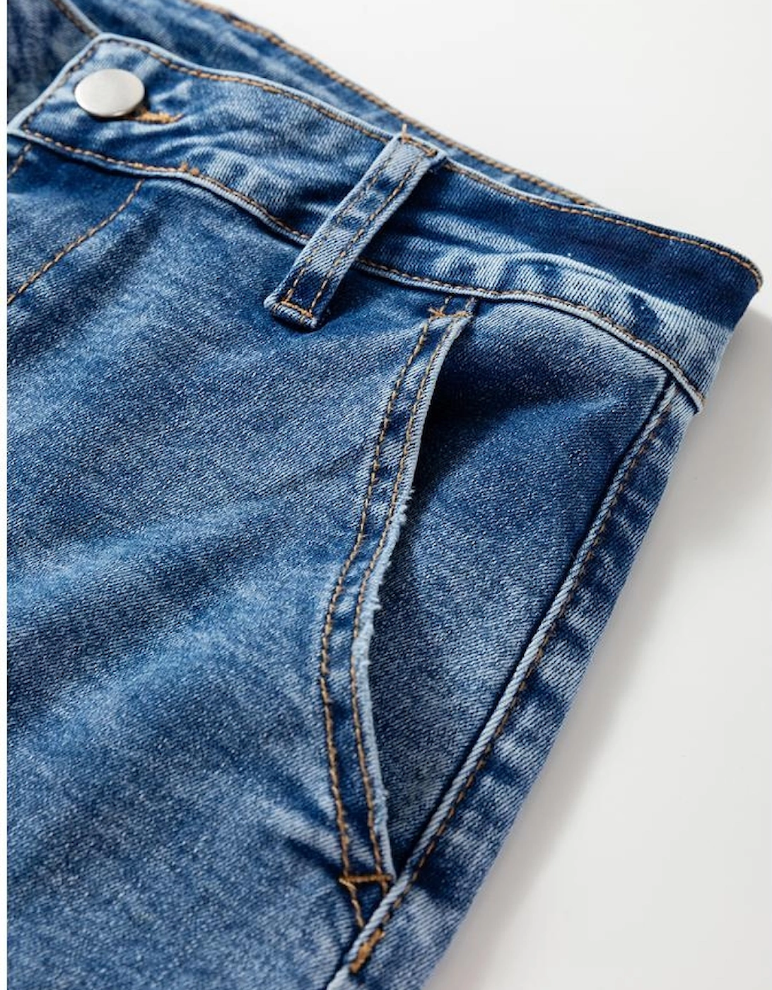 Dusk Blue High Waist Straight Leg Ankle Jeans