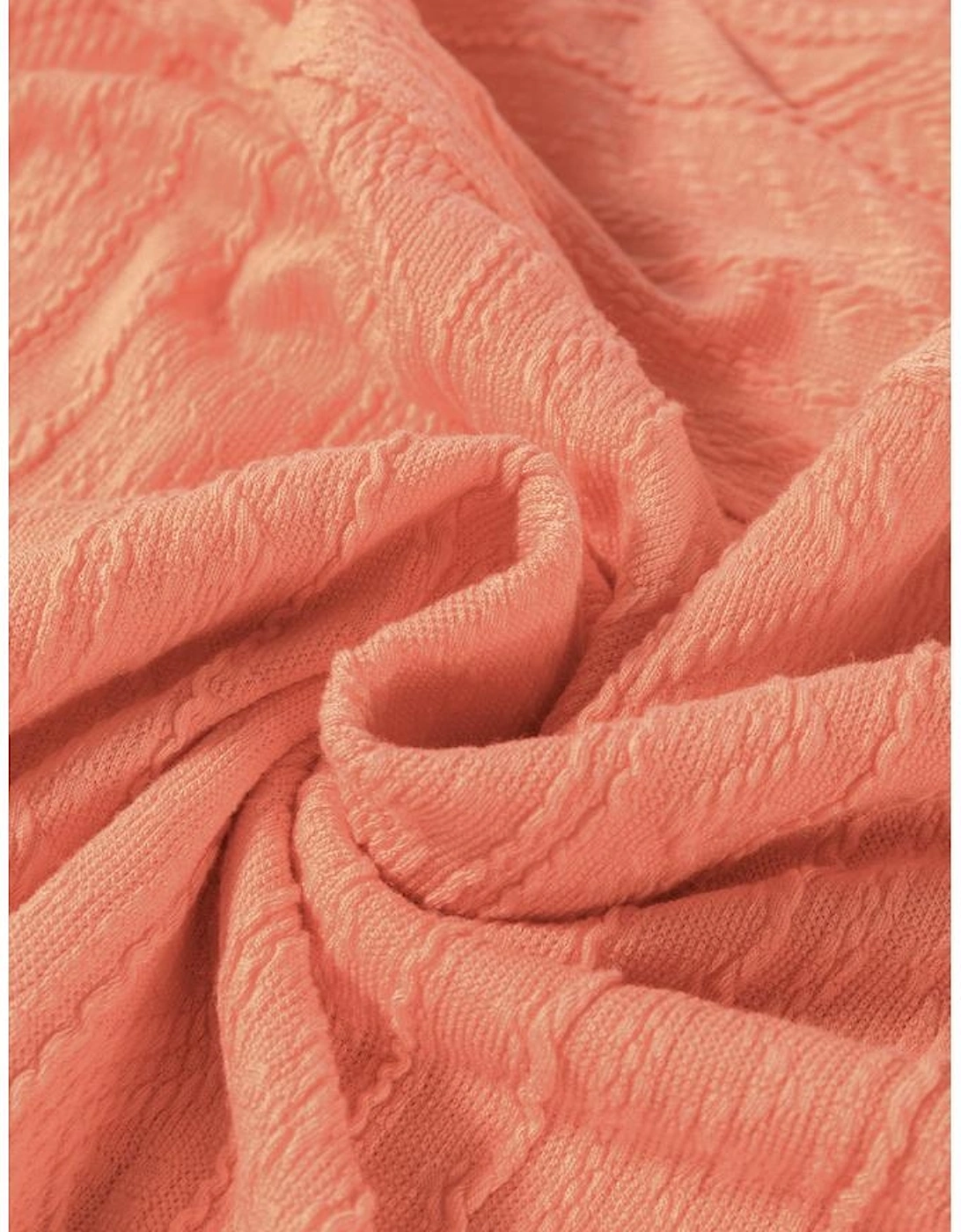 Pale Chestnut Textured Patched Pocket Short Sleeve Top Drawstring Shorts Set