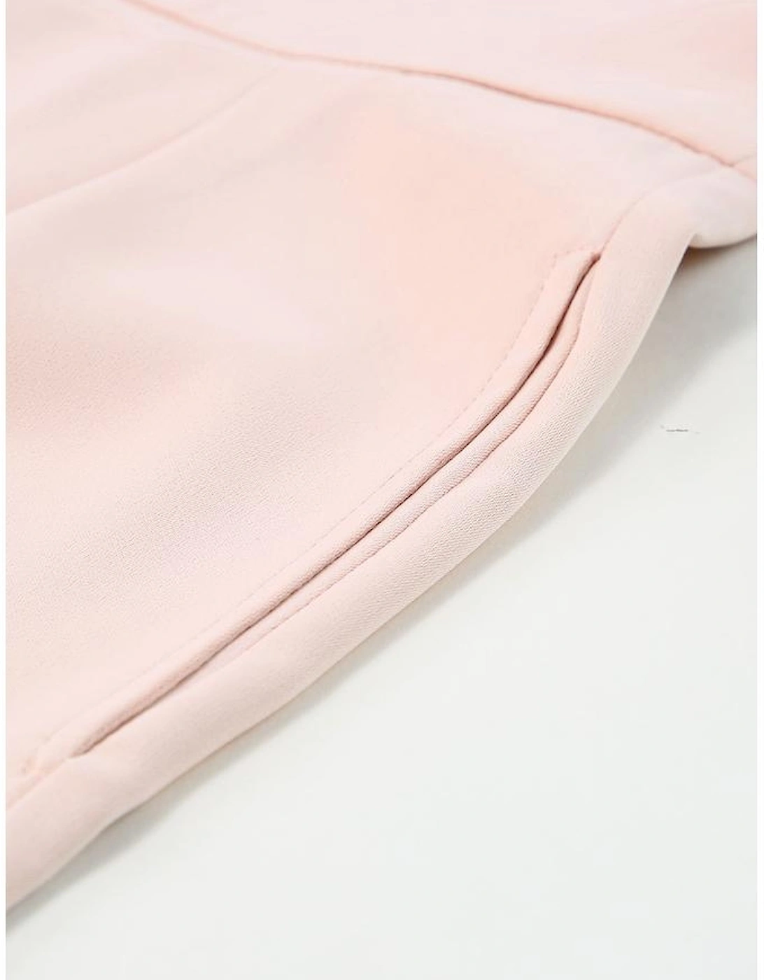 Pink Deep V Neck Buttoned High Waist Romper