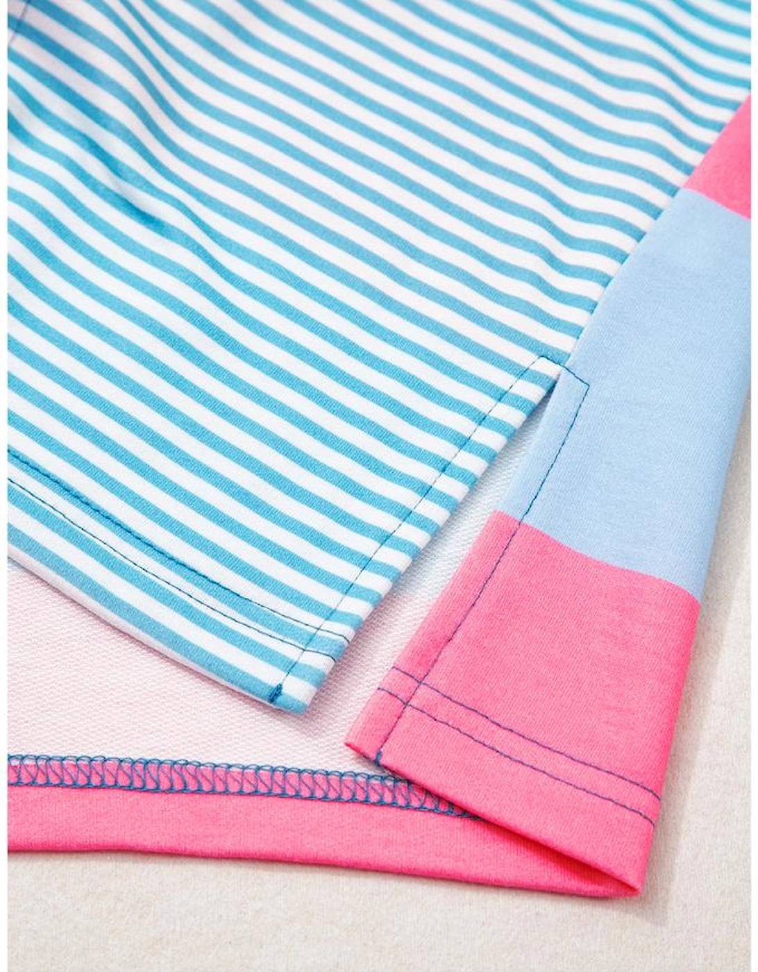 Blue Stripe Colorblock Patchwork Zip up Plus Size Pullover