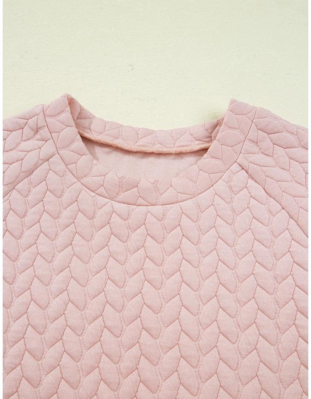 Delicacy Braided Texture Ruffle Hem Top Drawstring Loose Pants Set