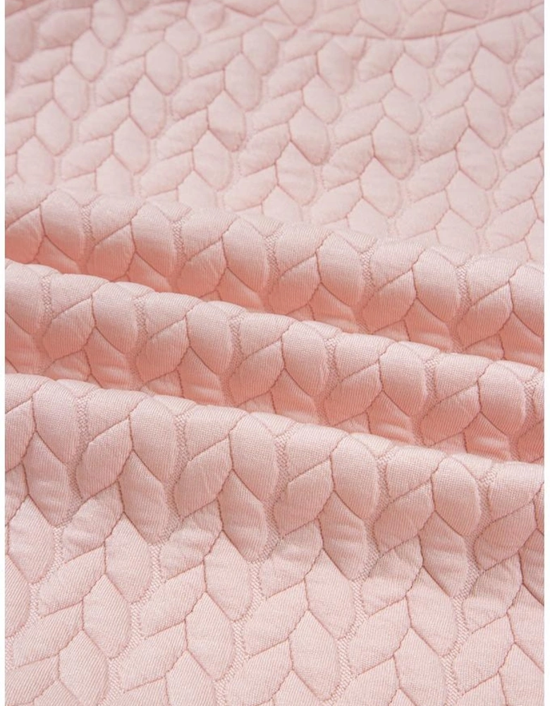 Delicacy Braided Texture Ruffle Hem Top Drawstring Loose Pants Set