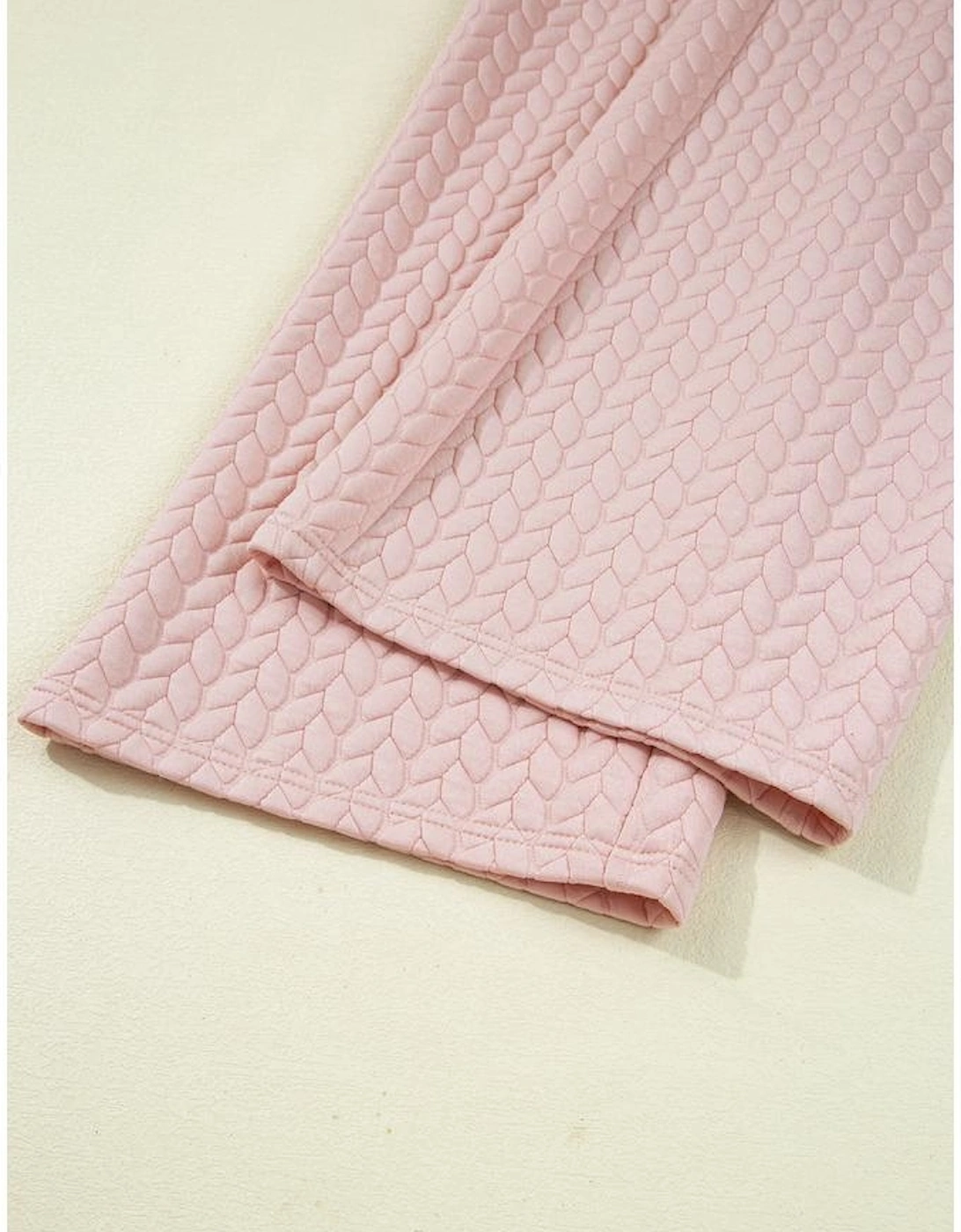 Delicacy Braided Texture Ruffle Hem Top Drawstring Loose Pants Set