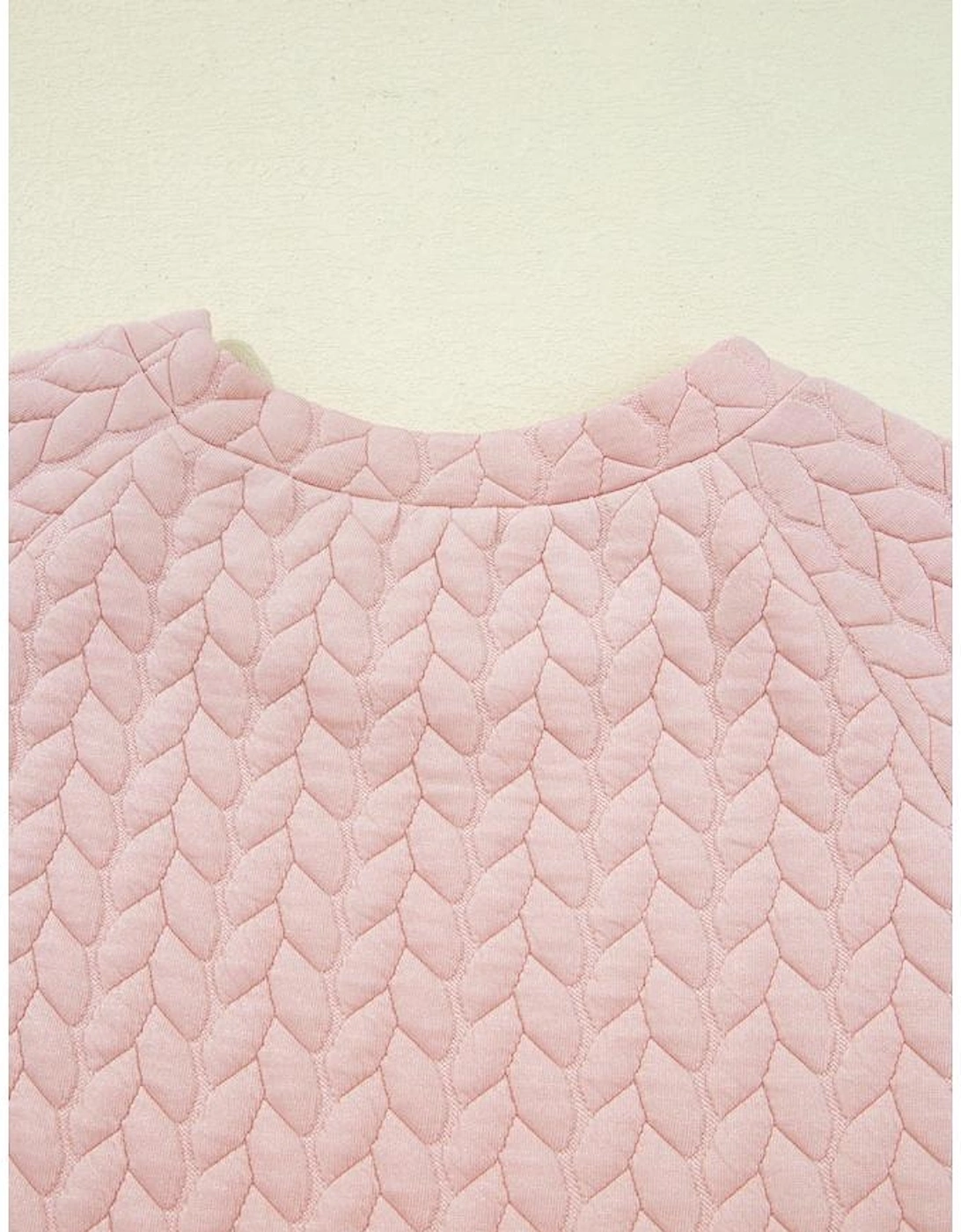 Delicacy Braided Texture Ruffle Hem Top Drawstring Loose Pants Set