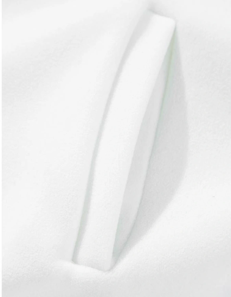 White Colorblock Patchwork Half Zip Oversized Sherpa Hoodie