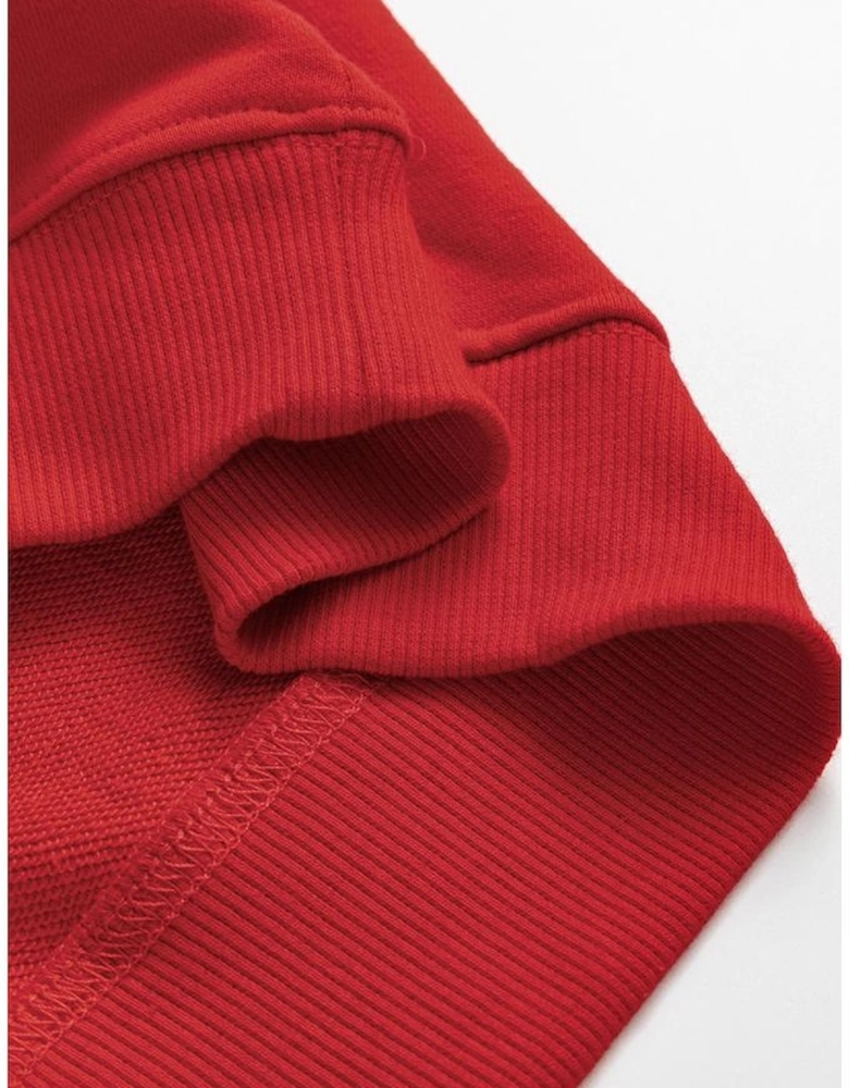 Red Heat Transfer HOLLY JOLLY Printing Christmas Pullover Sweatshirt