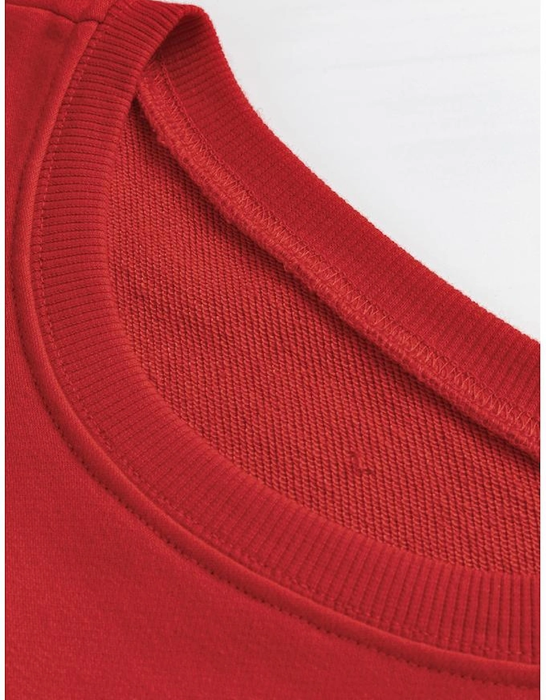 Red Heat Transfer HOLLY JOLLY Printing Christmas Pullover Sweatshirt