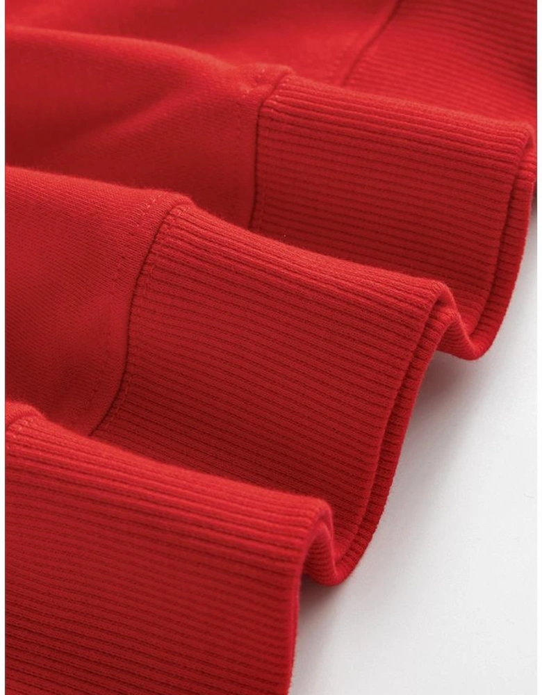 Red Heat Transfer HOLLY JOLLY Printing Christmas Pullover Sweatshirt