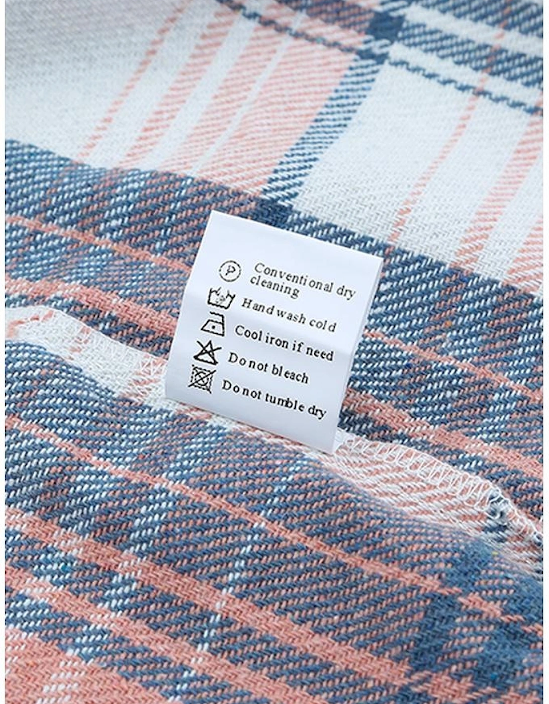 Pink Black/Pink Plaid Flap Pockets Shacket