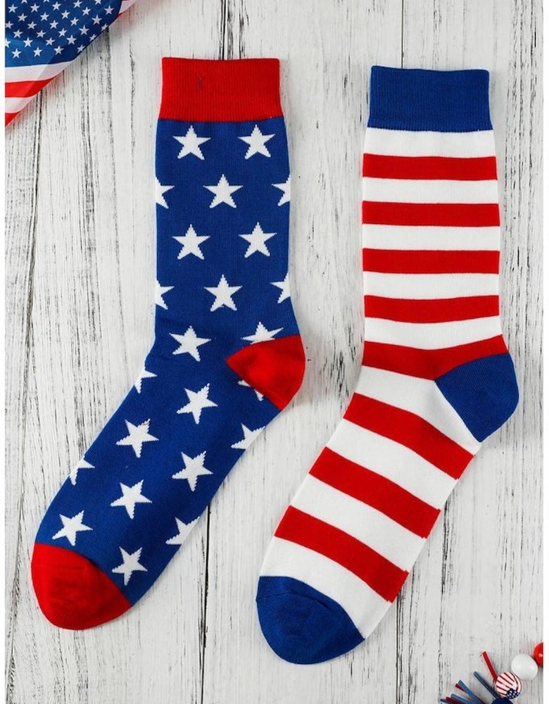 Sail Blue American Flag Pattern Soft Knitted Socks