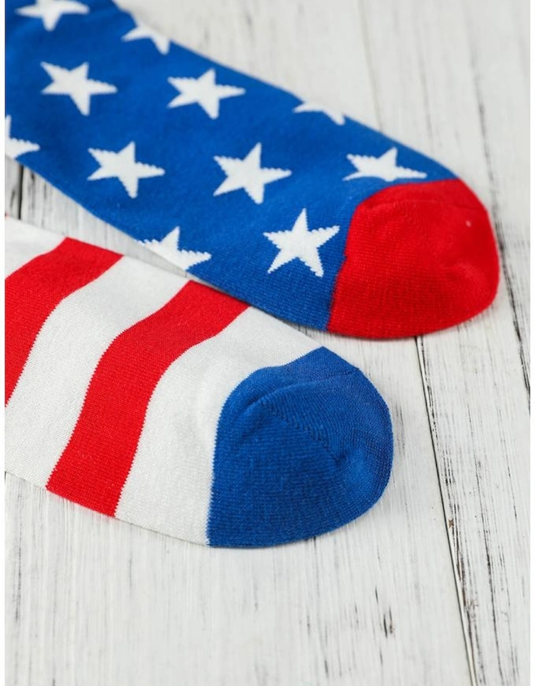 Sail Blue American Flag Pattern Soft Knitted Socks