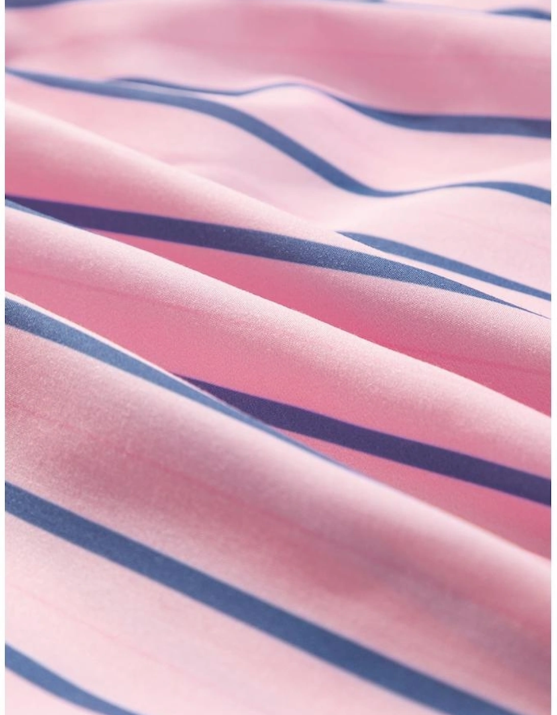 Pink Stripe Ruffled Hem Button-up Collared Shirt Mini Dress