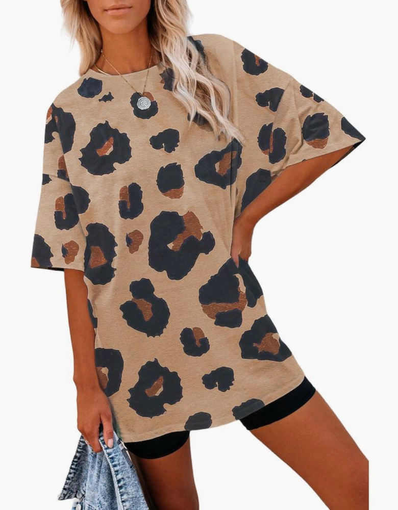 Boyfriend Leopard Print Loose T Shirt