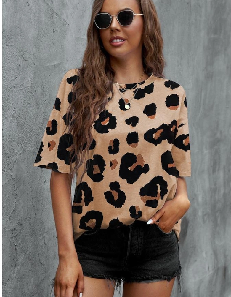 Boyfriend Leopard Print Loose T Shirt