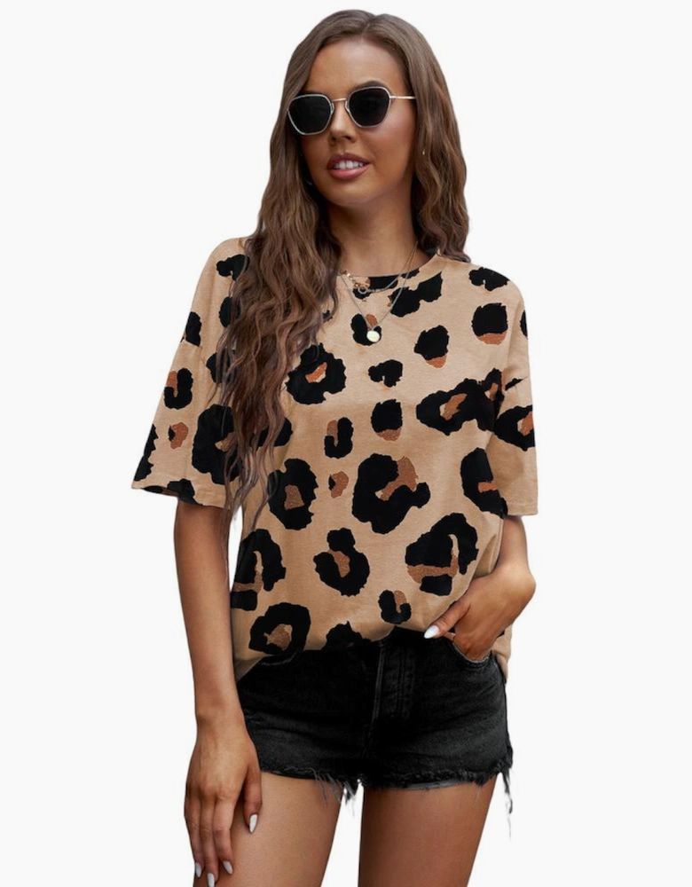 Boyfriend Leopard Print Loose T Shirt