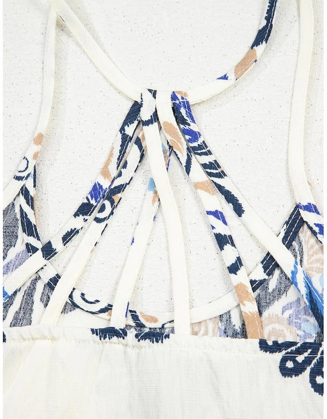 Blue Bohemian Fashion Print Spaghetti Straps Loose Tank