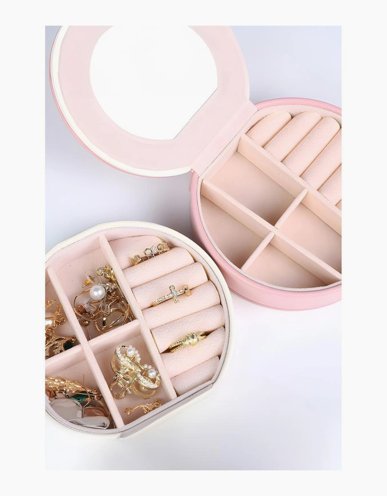 Light Pink Jewelry Organizer Cases with Mirror